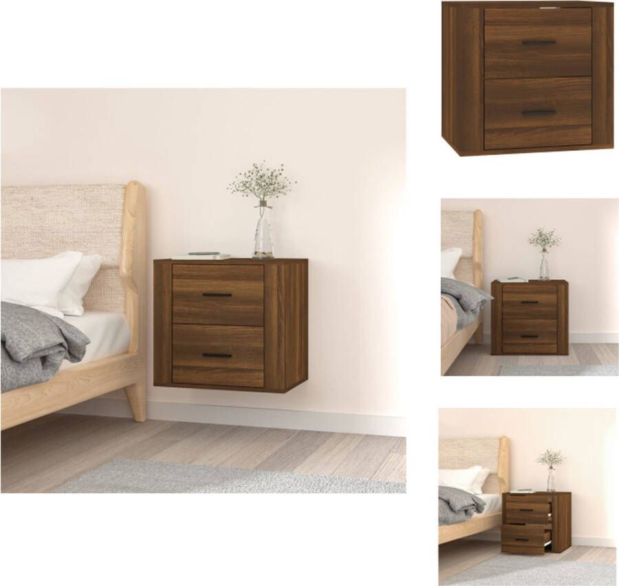 VidaXL Wandnachtkastje Wandnachtkastjes Wandgemonteerd Nachtkastje Wandgemonteerd Bedkastje Nachtkastje wandgemonteerd 50x36x47 cm bruineikenkleurig