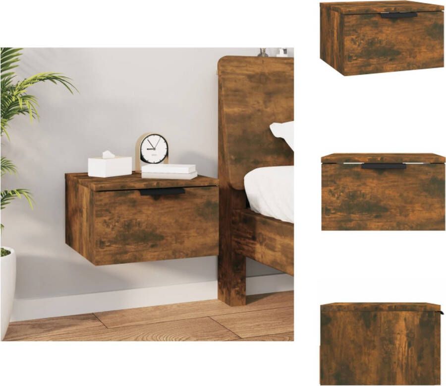 VidaXL Wandnachtkastje Wandnachtkastjes Wandgemonteerd Nachtkastje Wandgemonteerd Bedkastje Nachtkastje wandgemonteerd 34x30x20 cm gerookt eikenkleurig