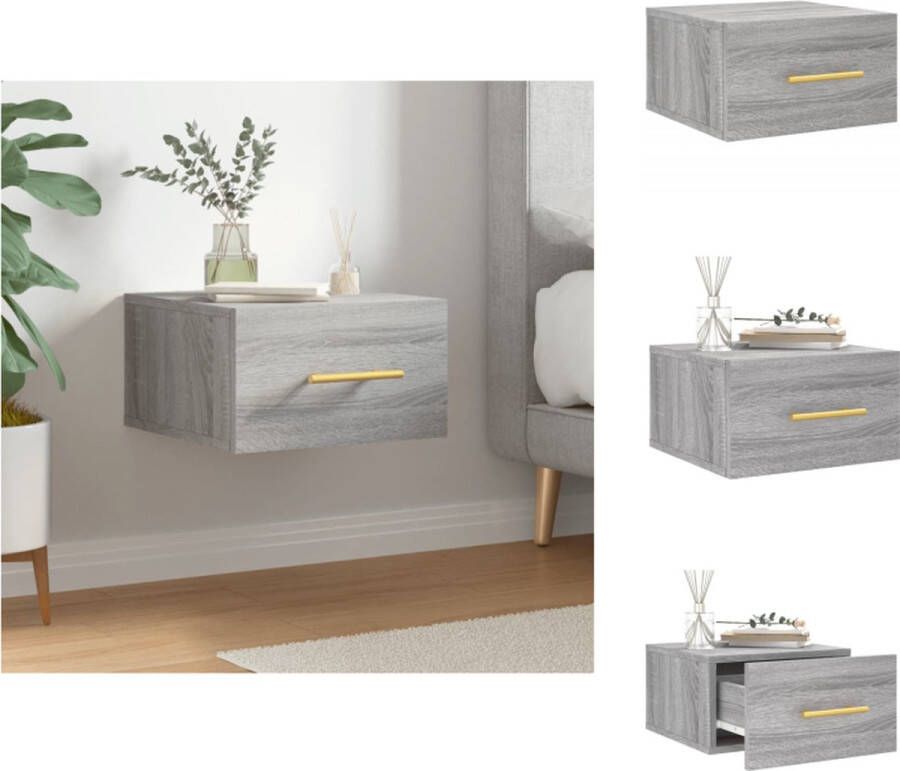 VidaXL Nachtkastje Nachtkastjes Bijzettafel Wandkastje Nachtkastje wandgemonteerd 35x35x20 cm grijs sonoma eikenkleur