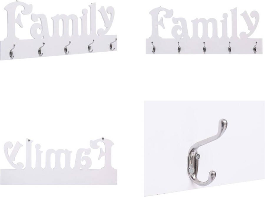 VidaXL Wandkapstok FAMILY 74x29-5 cm Kapstok Kapstokken Kap Stok Kap Stokken