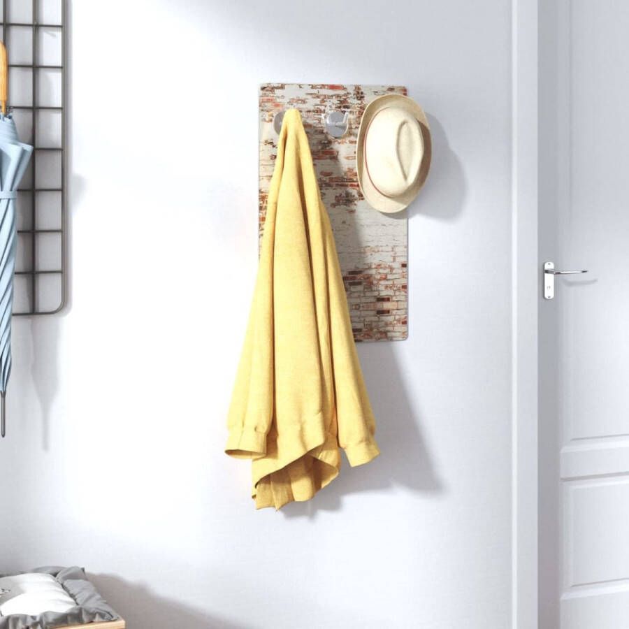 VidaXL -Wandkapstok-stenen-muur-40x25-cm-gehard-glas