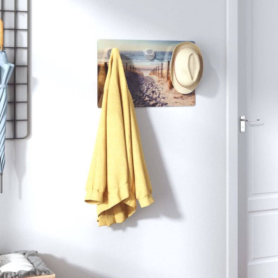 VidaXL -Wandkapstok-strand-40x25-cm-gehard-glas