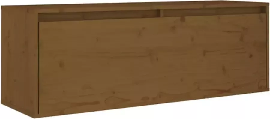 VIDAXL Wandkast 100x30x35 cm massief grenenhout honingbruin - Foto 5