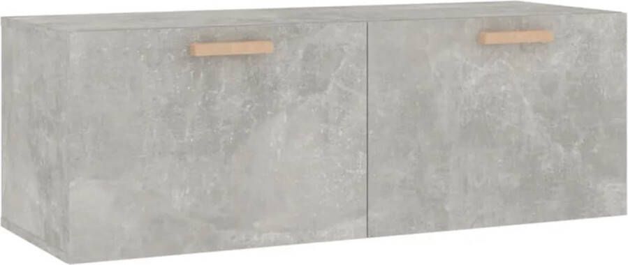 VidaXL Wandkast 100x36 5x35 cm Grijs Hout Wandkast Beton Grijs Houten Kast Opbergkast Badkamermeubels Livingroom Furniture Slaapkamerinrichting - Foto 2