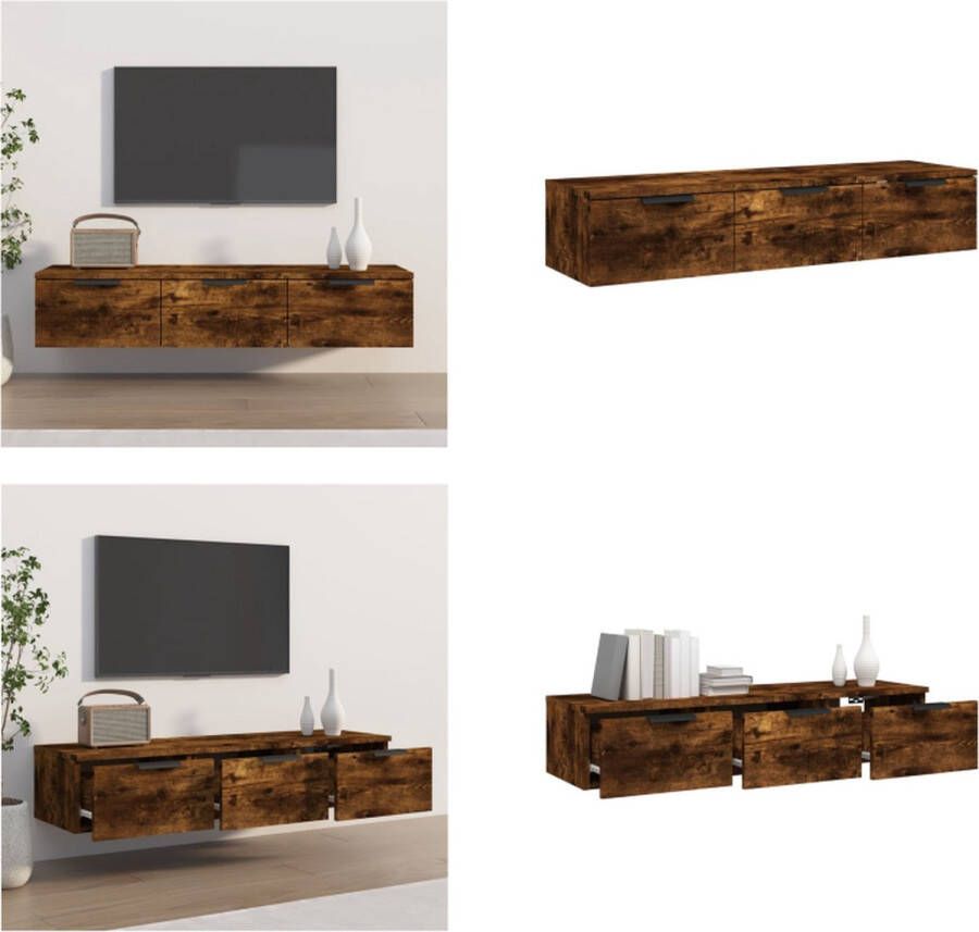 VidaXL Wandkast 102x30x20 cm bewerkt hout gerookt eikenkleurig Wandkast Wandkasten Hangkast Hangende Kast