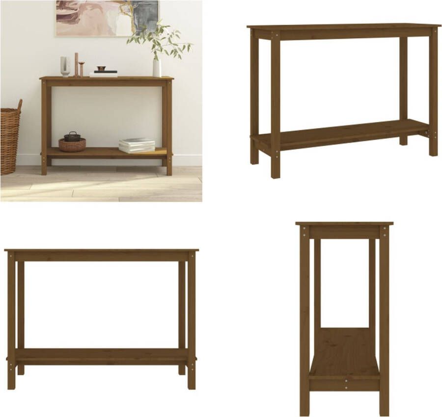 VidaXL Wandkast 110x40x80 cm massief grenenhout honingbruin Wandtafel Wandtafels Consoletafel Houten Wandtafel