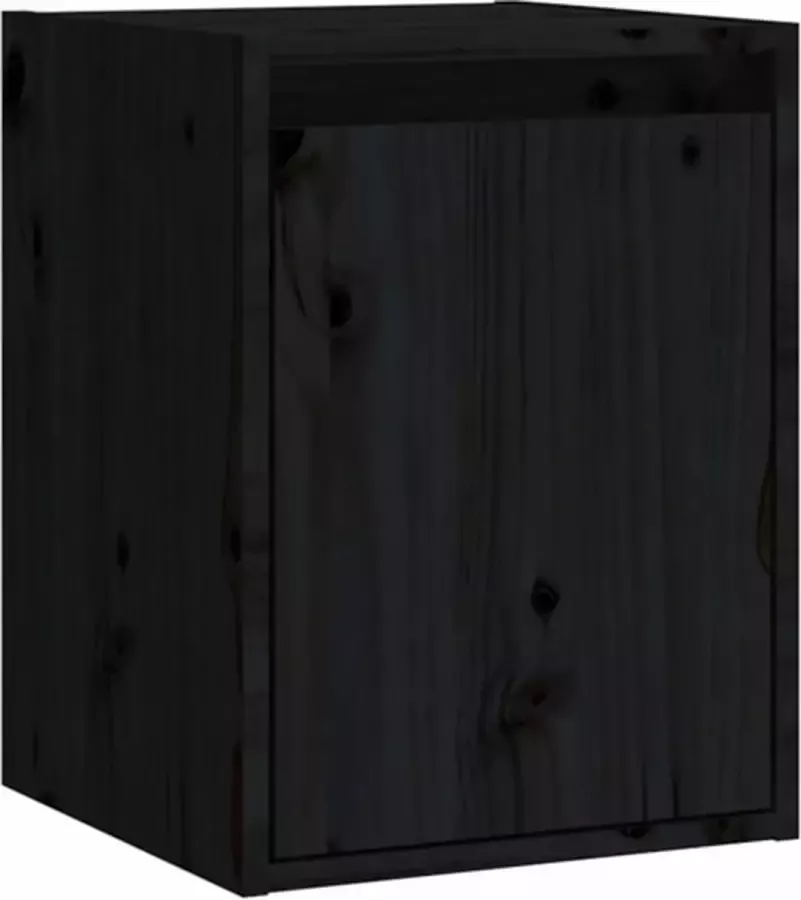 VIDAXL Wandkast 30x30x40 cm massief grenenhout zwart - Foto 4