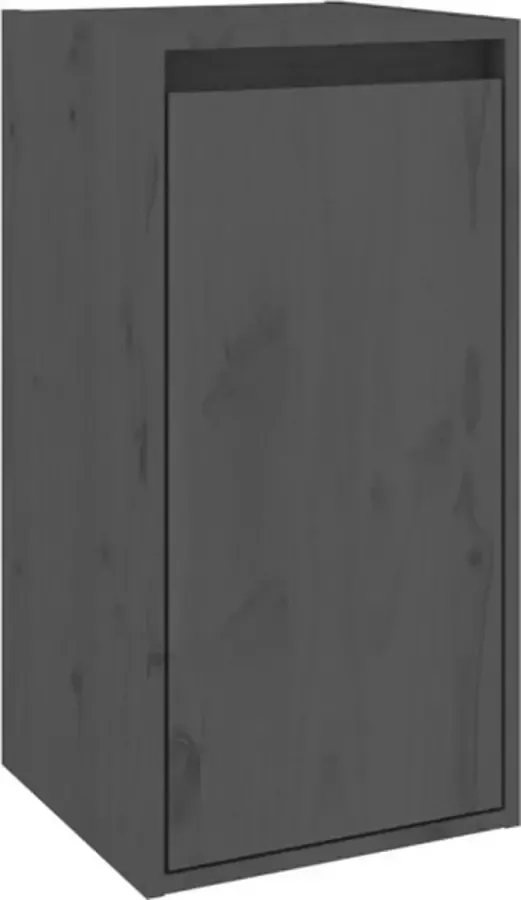 VIDAXL Wandkast 30x30x60 cm massief grenenhout grijs - Foto 4