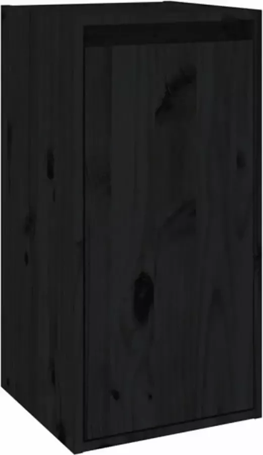 VIDAXL Wandkast 30x30x60 cm massief grenenhout zwart - Foto 4