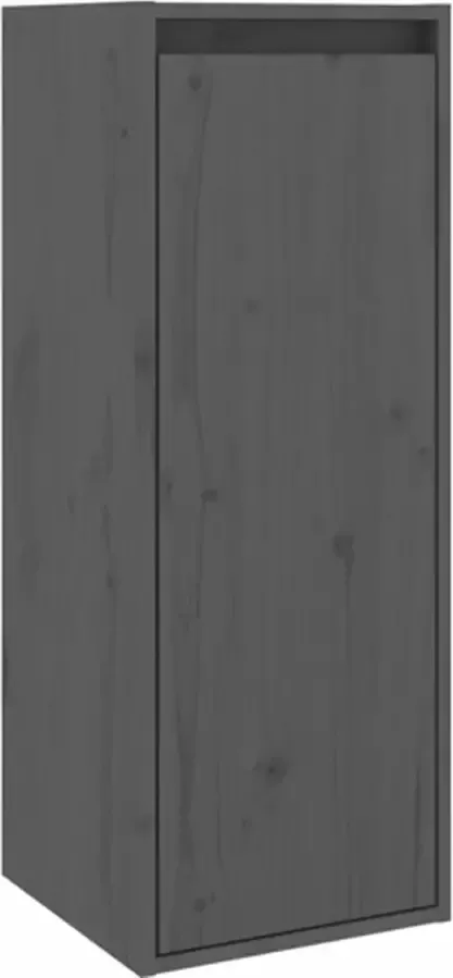 VIDAXL Wandkast 30x30x80 cm massief grenenhout grijs - Foto 4