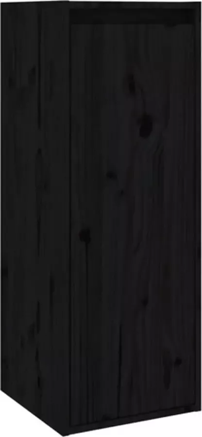 VIDAXL Wandkast 30x30x80 cm massief grenenhout zwart - Foto 4