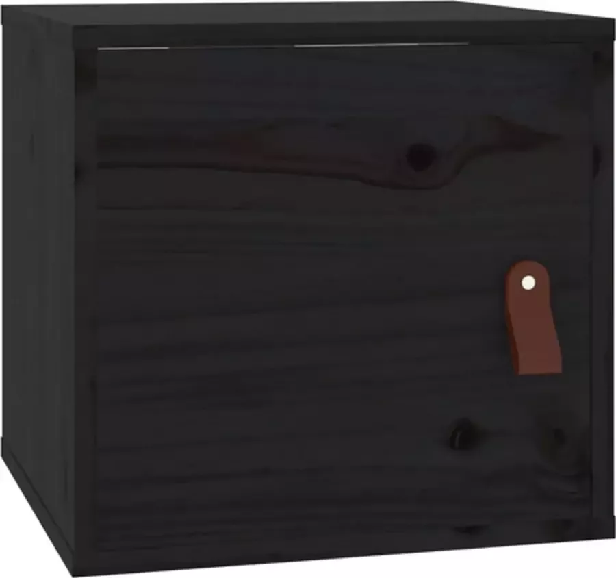 VIDAXL Wandkast 31 5x30x30 cm massief grenenhout zwart - Foto 3