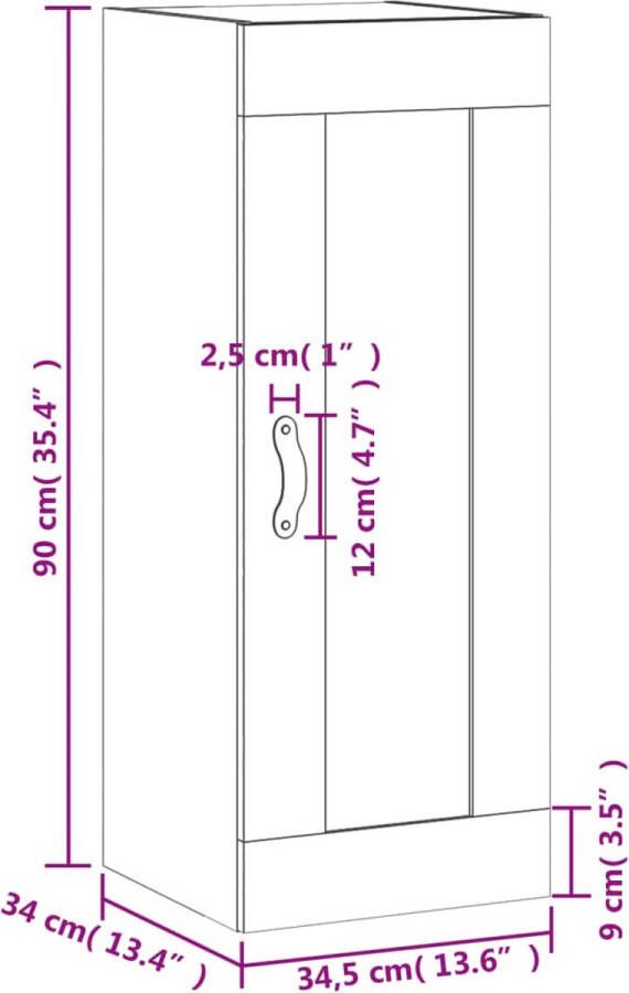 VidaXL -Wandkast-34 5x34x90-cm-bewerkt-hout-sonoma-eikenkleurig - Foto 3