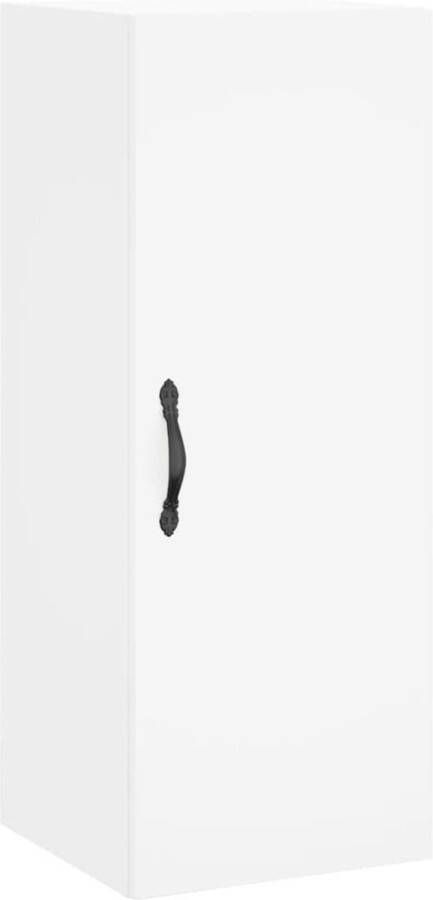 VidaXL Wandkast Wit Bewerkt Hout 34 5x34x90 cm Wandkast Opbergkast Witte Kast Houten Kast Moderne Kast - Foto 3