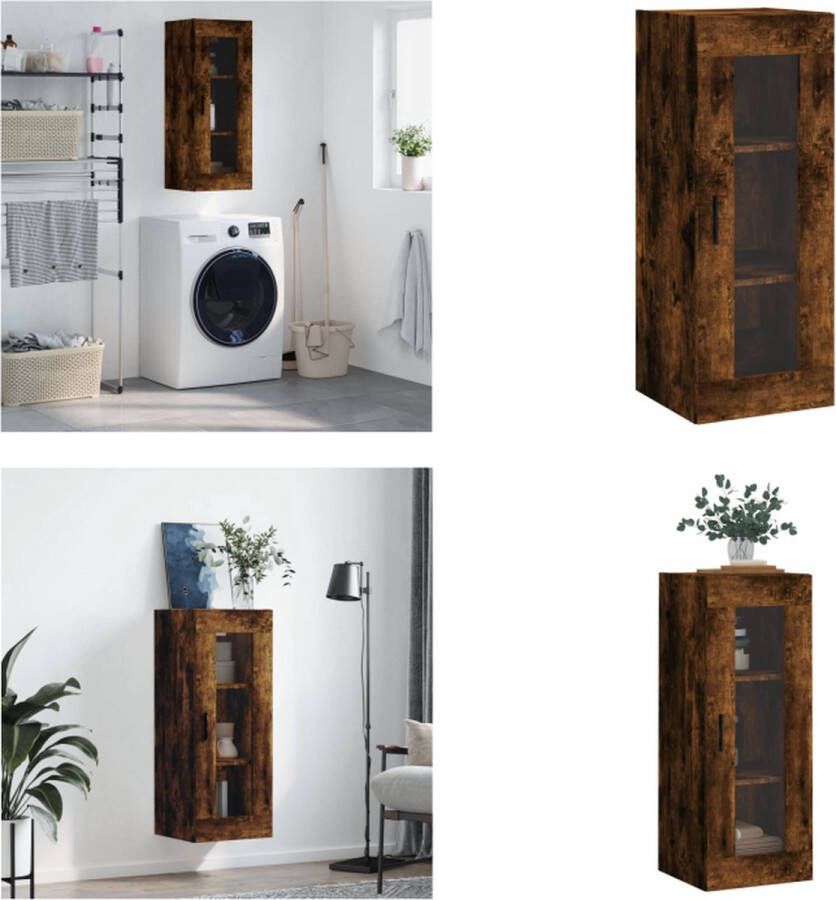 VidaXL Wandkast 34-5x34x90 cm gerookt eikenkleurig Wandkast Wandkasten Hangkast Hangende Kast