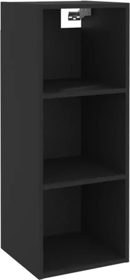 VidaXL Wandkast 34.5x32.5x90 cm bewerkt hout zwart