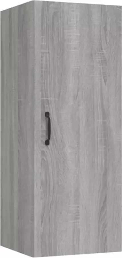 VIDAXL Wandkast 34 5x34x90 cm bewerkt hout grijs sonoma eikenkleurig - Foto 3