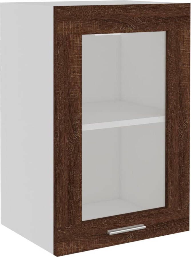 VidaXL Wandkast Lyon 40x31x60 cm glas en bewerkt hout bruin eikenkleur - Foto 2