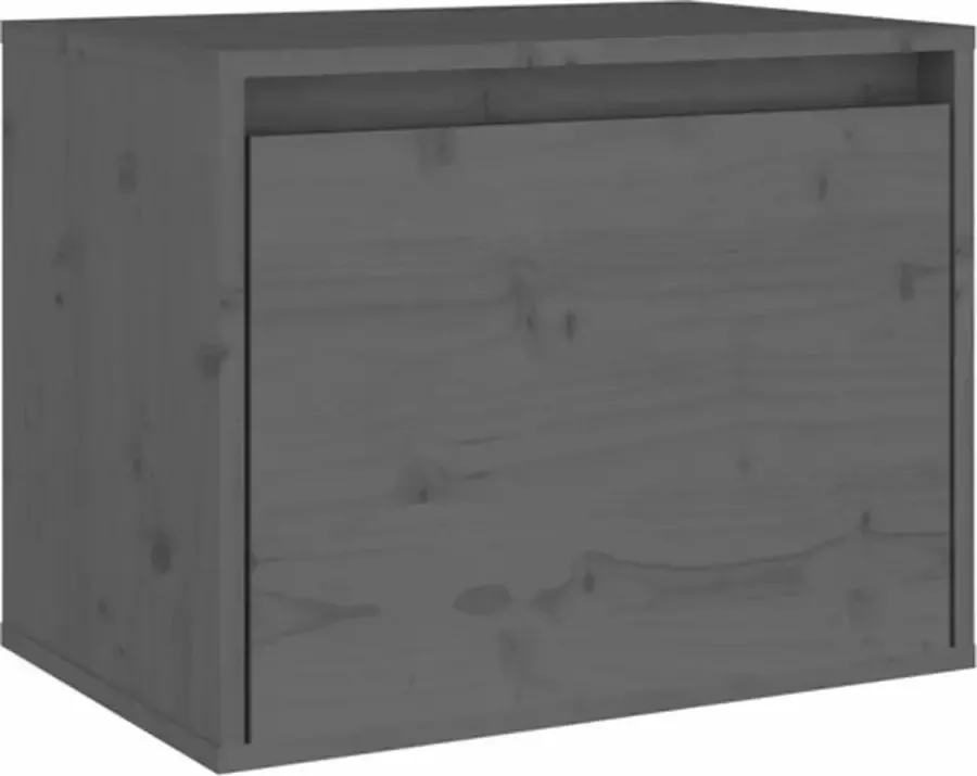 VIDAXL Wandkast 45x30x35 cm massief grenenhout grijs - Foto 4