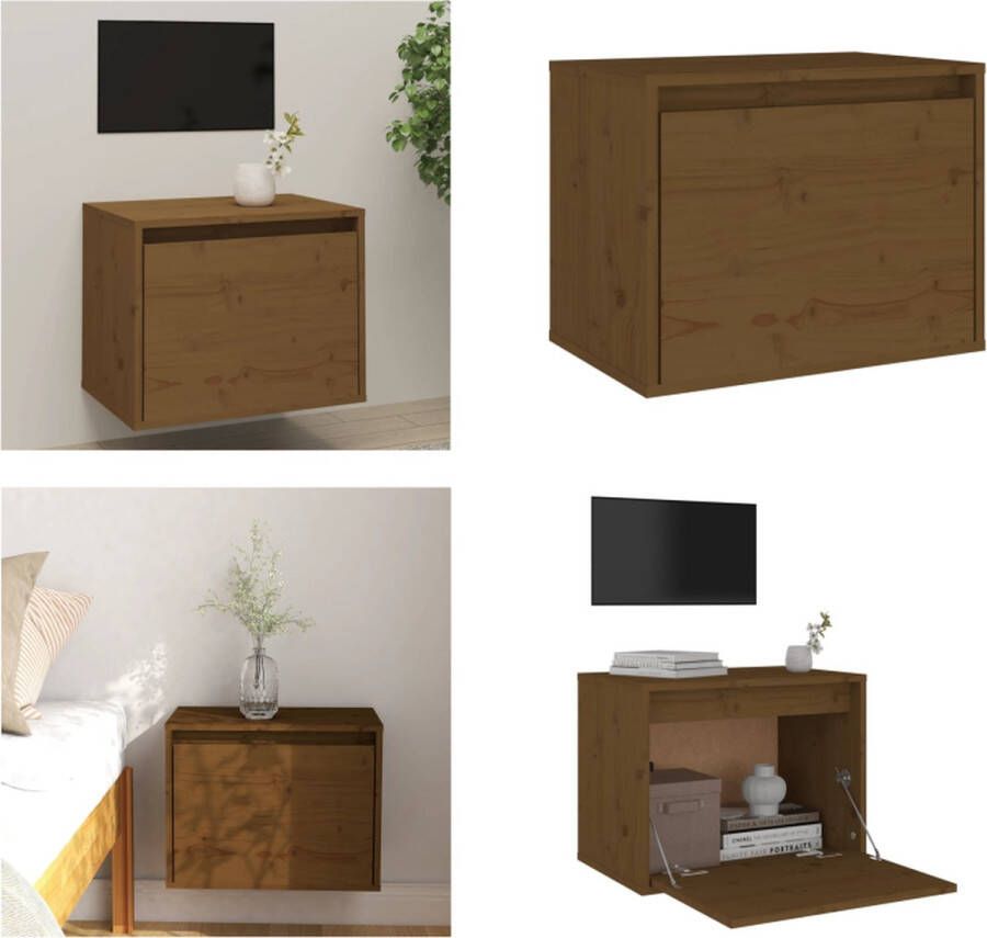 VidaXL Wandkast 45x30x35 cm massief grenenhout honingbruin Wandkast Wandkasten Hangkast Hangende Kast