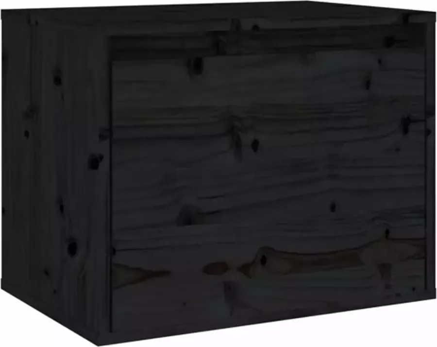 VIDAXL Wandkast 45x30x35 cm massief grenenhout zwart - Foto 4