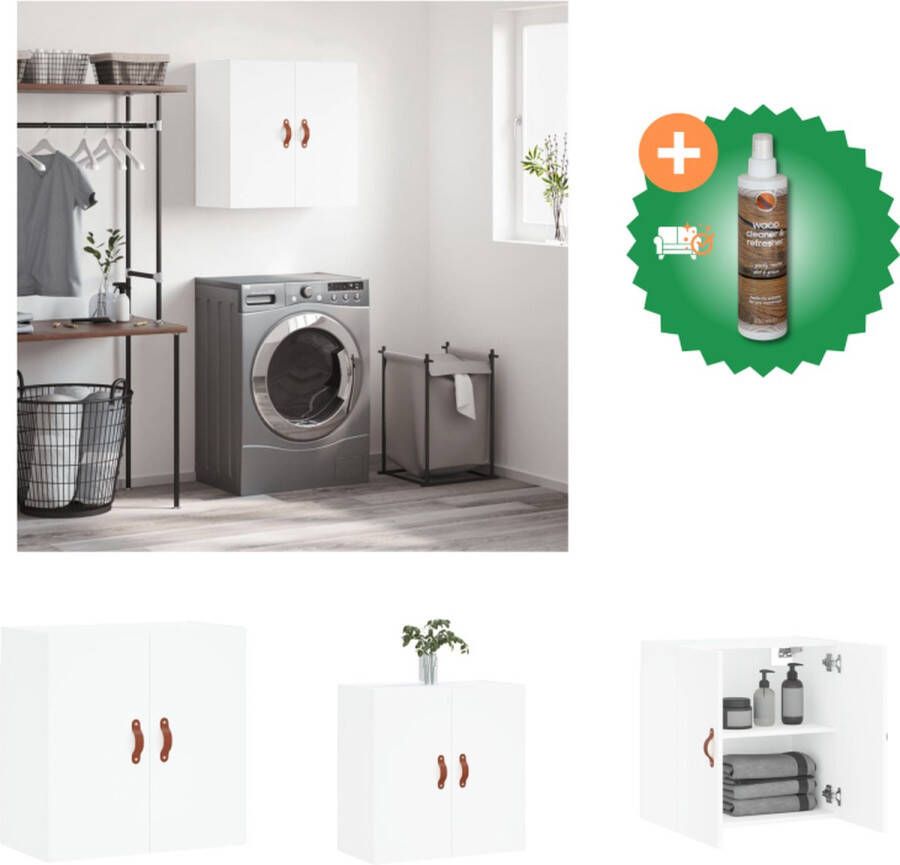VidaXL Wandkast Afmetingen- 60 x 31 x 60 cm Kleur- wit Materiaal- bewerkt hout Kast Inclusief Houtreiniger en verfrisser - Foto 2