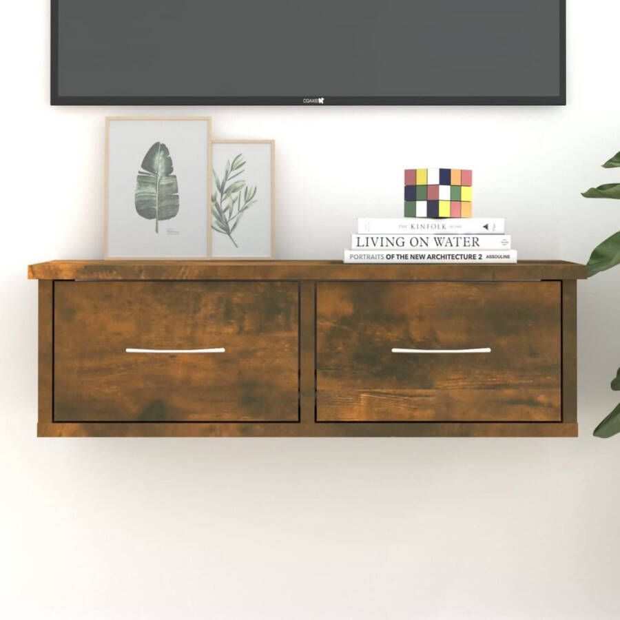 VidaXL Wandkast 60x26x18 5 cm bewerkt hout gerookt eikenkleurig - Foto 1