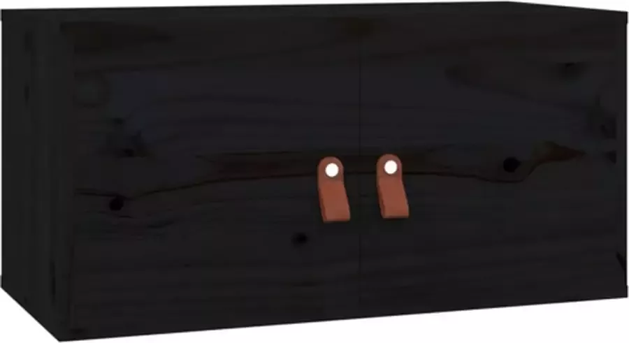 VIDAXL Wandkast 60x30x30 cm massief grenenhout zwart - Foto 4