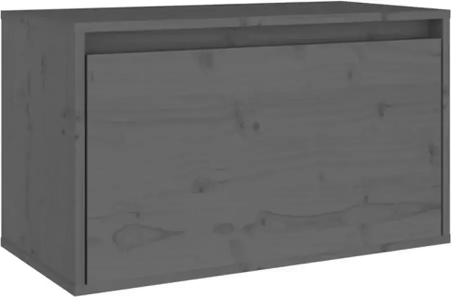 VIDAXL Wandkast 60x30x35 cm massief grenenhout grijs - Foto 2