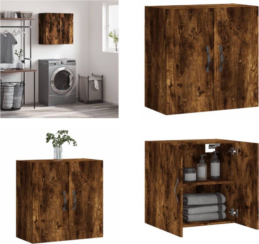 VidaXL Wandkast 60x31x60 cm bewerkt hout gerookt eikenkleurig Wandkast Wandkasten Kast Bijzetkast