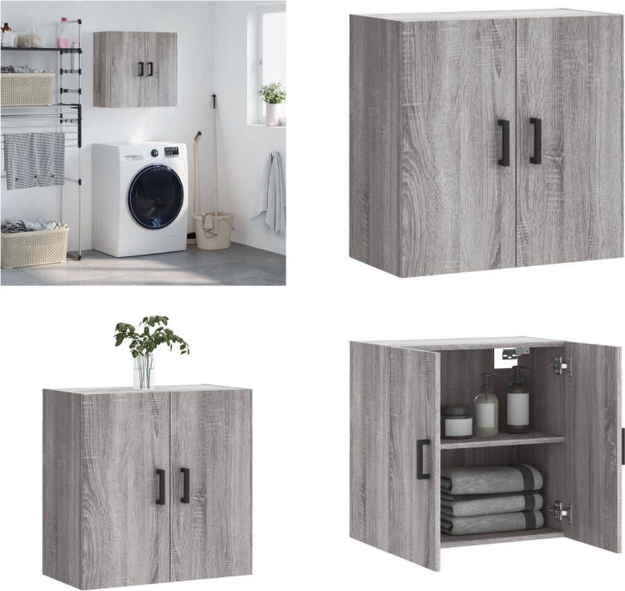 VidaXL Wandkast 60x31x60 cm bewerkt hout grijs sonoma eikenkleurig Wandkast Wandkasten Kast Bijzetkast