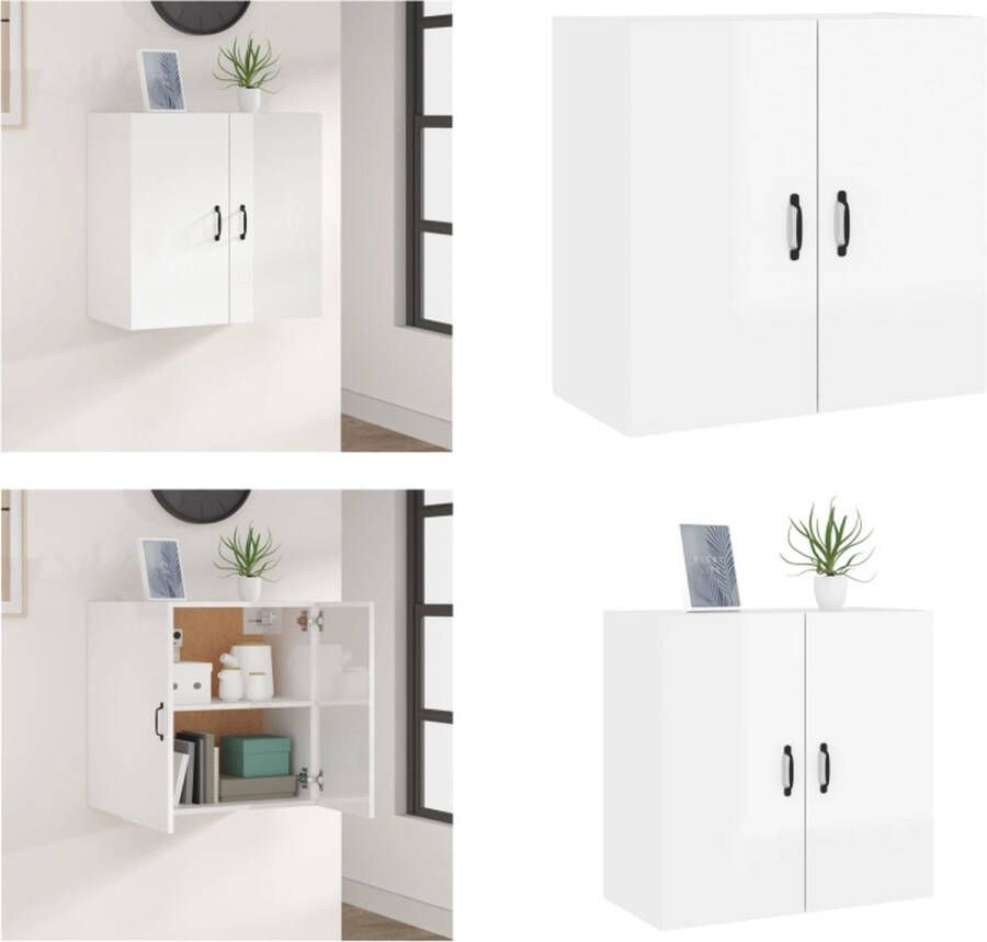 VidaXL Wandkast 60x31x60 cm bewerkt hout hoogglans wit Wandkast Wandkasten Hangkast Hangende Kast