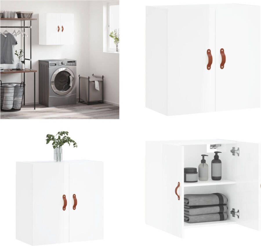 VidaXL -Wandkast-60x31x60-cm-bewerkt-hout-hoogglans-wit - Foto 3