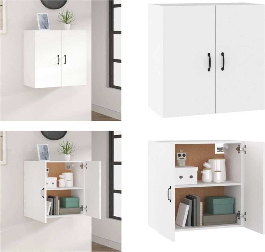 VidaXL Wandkast 60x31x60 cm bewerkt hout wit Wandkast Wandkasten Hangkast Hangende Kast