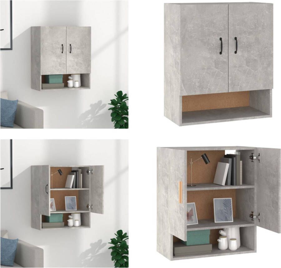 VidaXL Wandkast 60x31x70 cm bewerkt hout betongrijs Wandkast Wandkasten Hangkast Hangende Kast - Foto 1