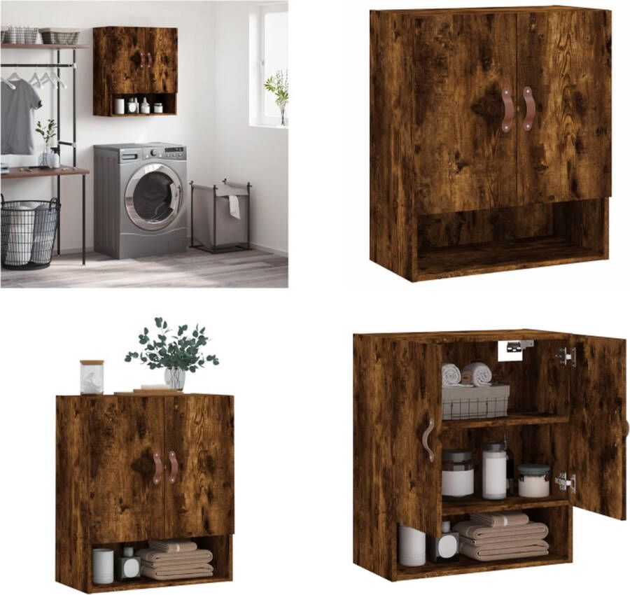 VidaXL Wandkast 60x31x70 cm bewerkt hout gerookt eikenkleurig Wandkast Wandkasten Kast Bijzetkast - Foto 2
