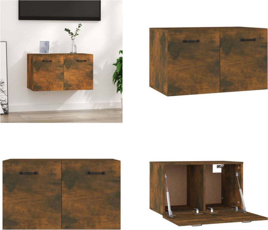 VidaXL Wandkast 60x36-5x35 cm bewerkt hout gerookt eikenkleurig Wandkast Wandkasten Hangkast Hangende Kast