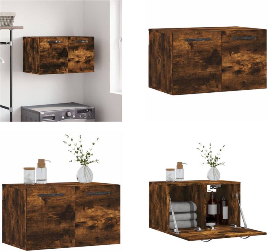 VidaXL Wandkast 60x36 5x35 cm bewerkt hout gerookt eikenkleurig Wandkast Wandkasten Kast Bijzetkast - Foto 3