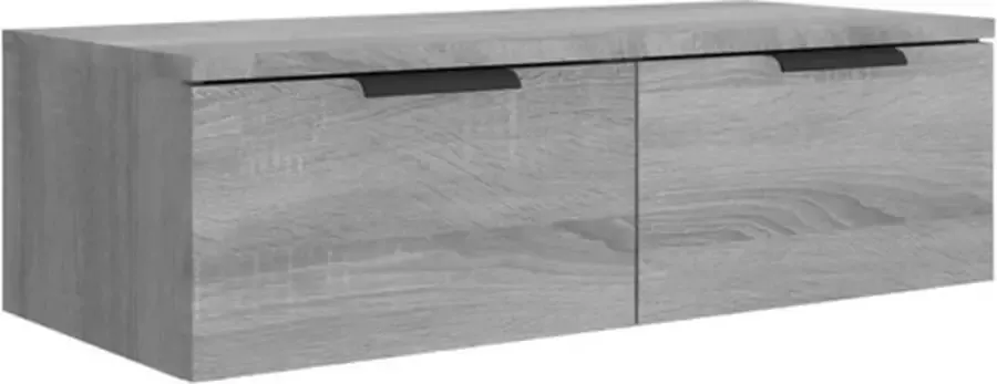 VIDAXL Wandkast 68x30x20 cm bewerkt hout grijs sonoma eikenkleurig - Foto 4