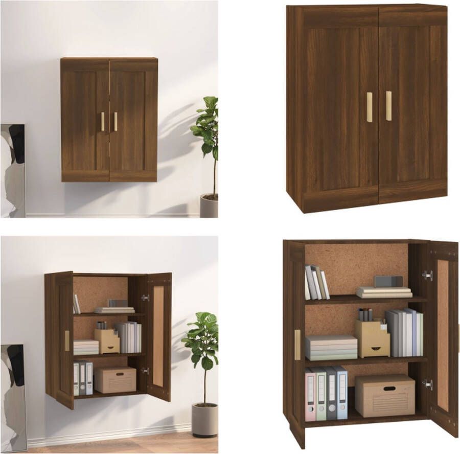 VidaXL Wandkast 69-5x32-5x90 cm bewerkt hout bruineikenkleurig Wandkast Wandkasten Houten Wandkast Hangkast