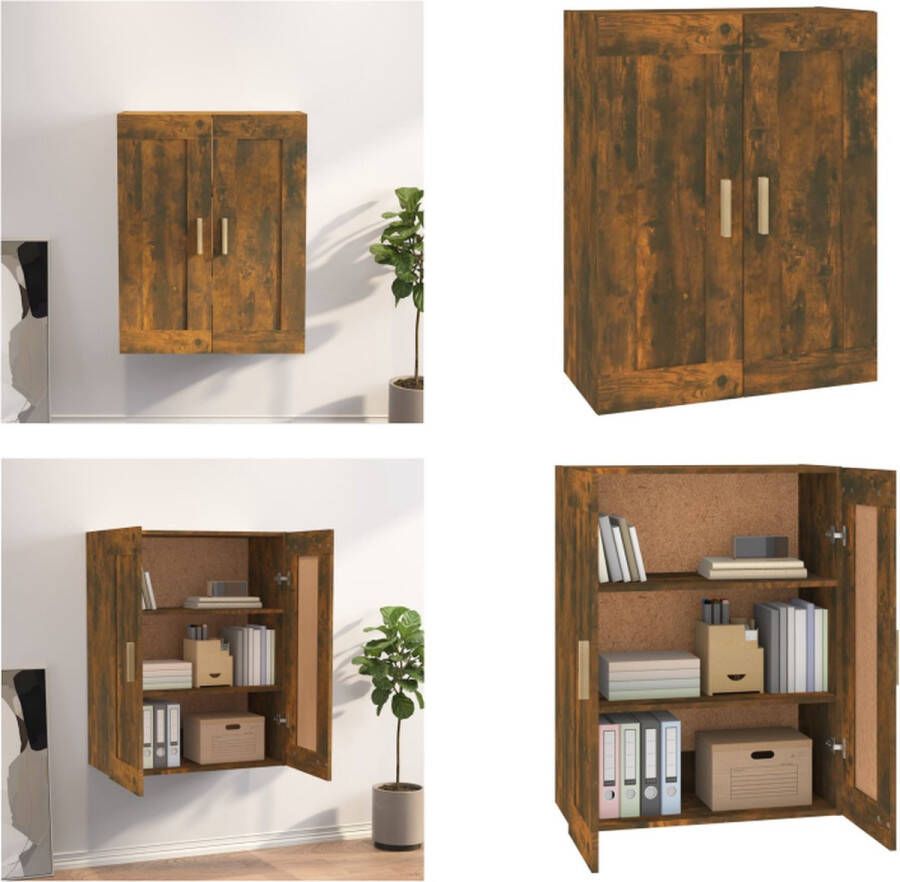 VidaXL Wandkast 69 5x32 5x90 cm bewerkt hout gerookt eikenkleurig Wandkast Wandkasten Houten Wandkast Hangkast