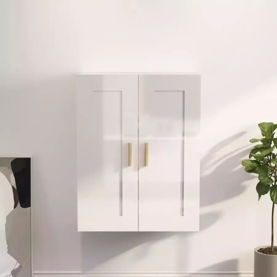 VIDAXL Wandkast 69 5x32 5x90 cm bewerkt hout hoogglans wit