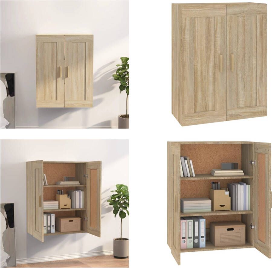 VidaXL Wandkast 69-5x32-5x90 cm bewerkt hout sonoma eikenkleurig Wandkast Wandkasten Houten Wandkast Hangkast