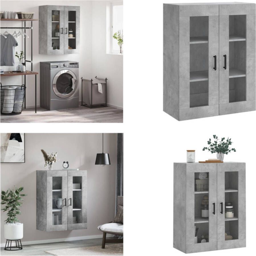 VidaXL Wandkast 69 5x34x90 cm betongrijs Wandkast Wandkasten Hangkast Hangende Kast