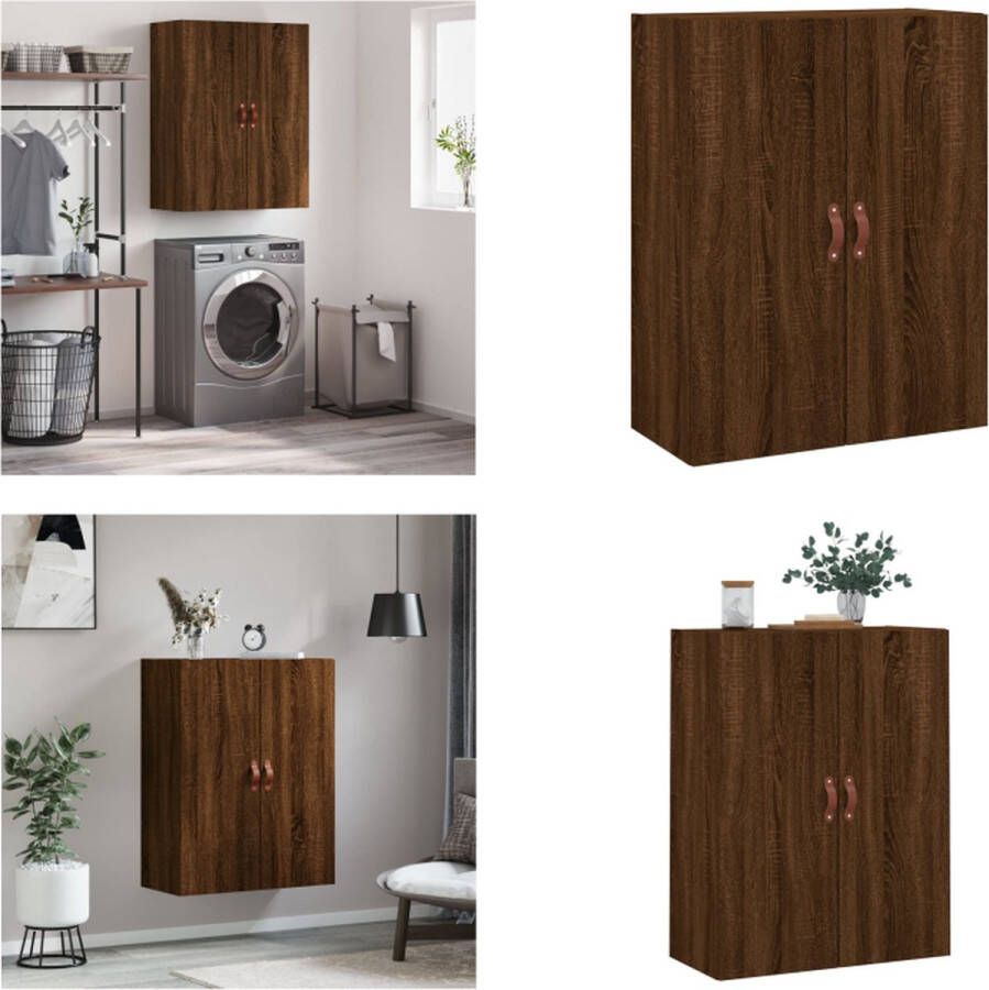 VidaXL Wandkast 69-5x34x90 cm bruineikenkleurig Wandkast Wandkasten Hangkast Hangende Kast