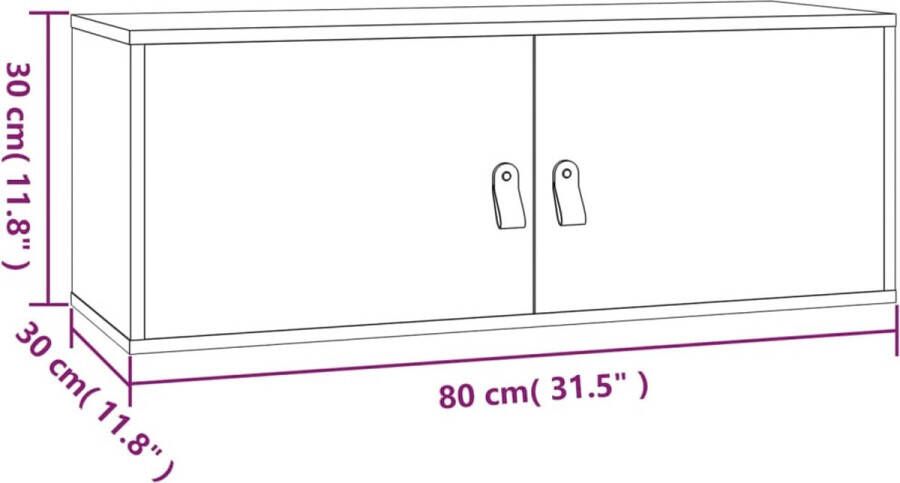 VIDAXL Wandkast 80x30x30 cm massief grenenhout grijs - Foto 3