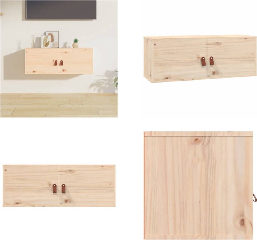 VidaXL Wandkast 80x30x30 cm massief grenenhout Wandkast Wandkasten Hangkast Hangende Kast