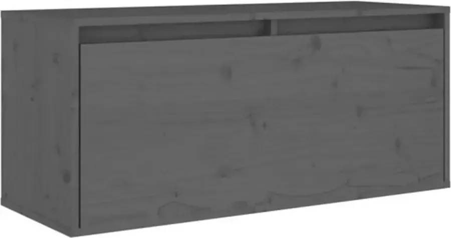 VIDAXL Wandkast 80x30x35 cm massief grenenhout grijs - Foto 4