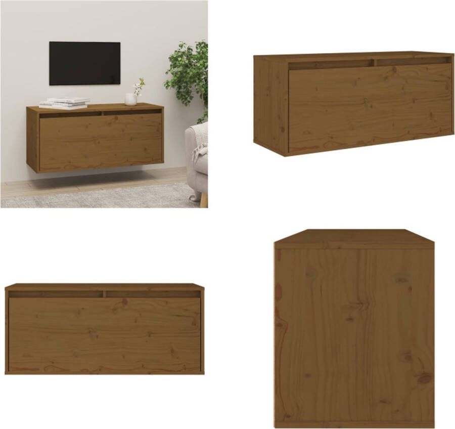 VidaXL Wandkast 80x30x35 cm massief grenenhout honingbruin Wandkast Wandkasten Hangkast Hangende Kast