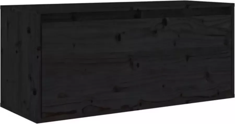 VIDAXL Wandkast 80x30x35 cm massief grenenhout zwart - Foto 5